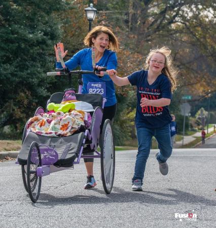 Daughter and mom going or a jog