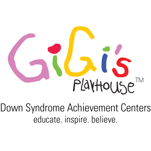 GiGi's Playhouse logo. Down Syndrome Achievement Centers. Educate. Inspire. Believe