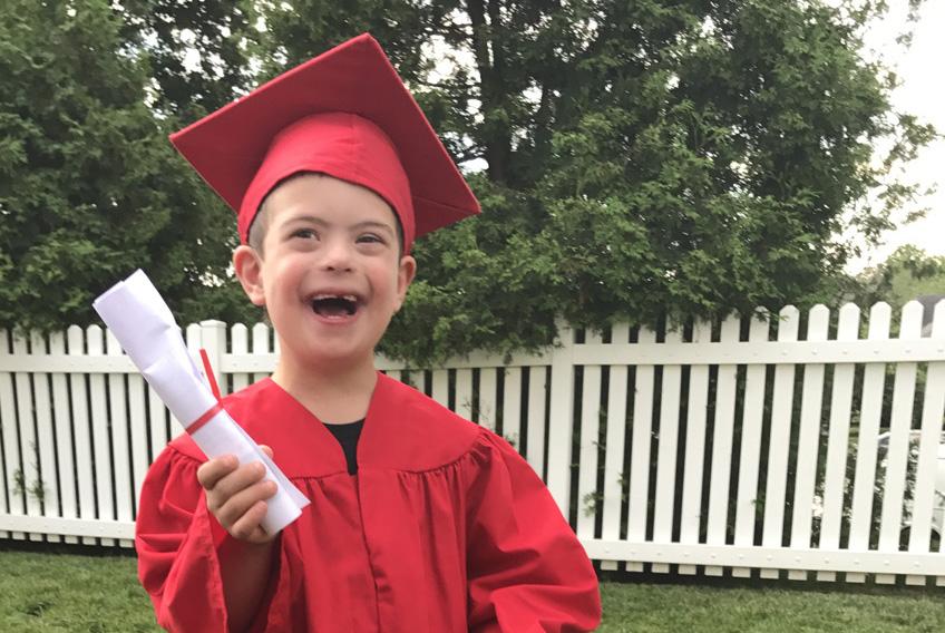 Boy in cap and gown