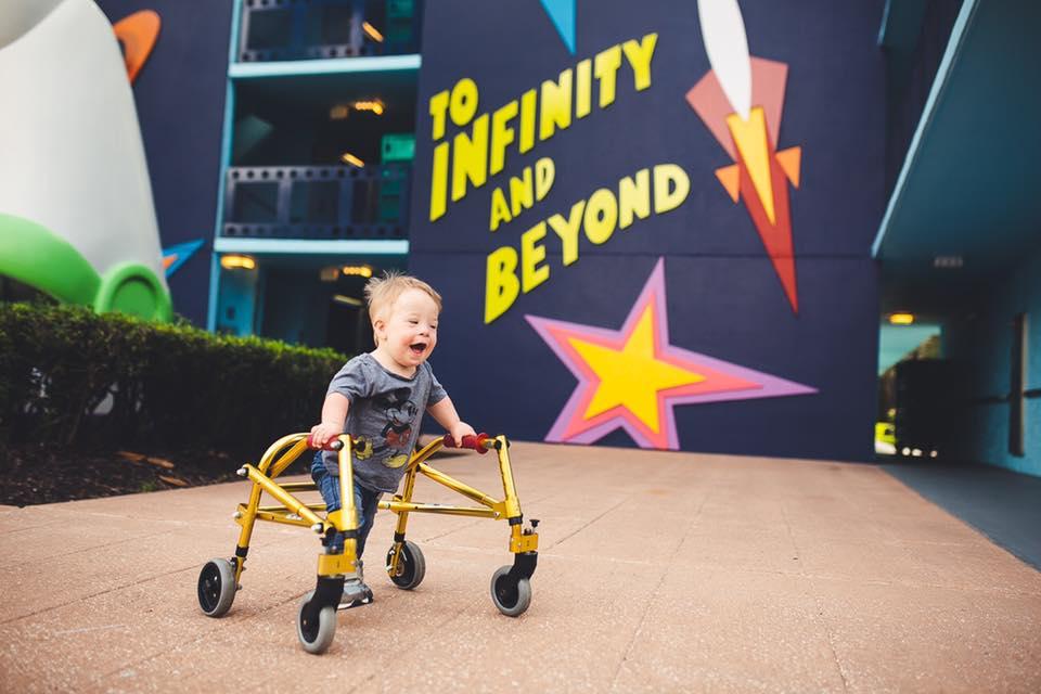 Toddler with a walker